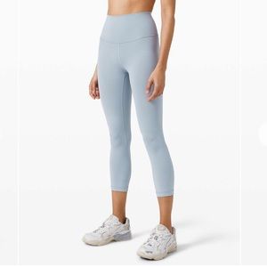 LULULEMON WUNDER TRAIN HIGH-RISE CROPPED LEGGINGS CHAMBRAY